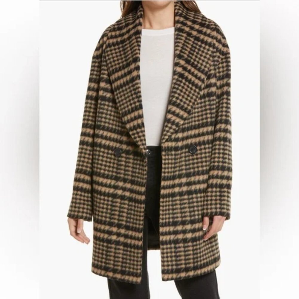 Avec Les Filles Black and Tan Trench Coat, Size L